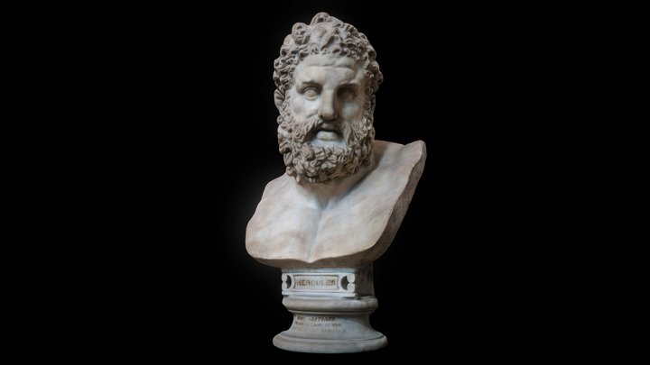 Marble bust of Herakles (Greek) Hercules (Roman) 3D Model