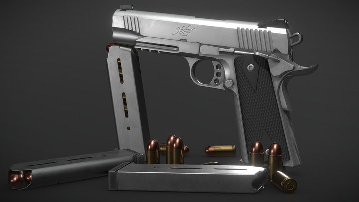 Kimber Stainless TLE/RL II 1911 .45ACP 3D Model