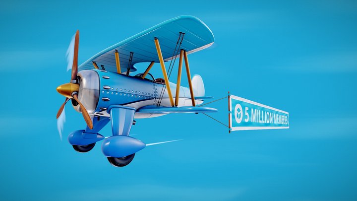 Sketchfab 5 Million Members 3D Model