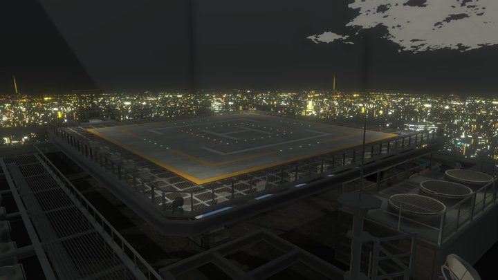 yakuza 3 - millennium tower roof 3D Model