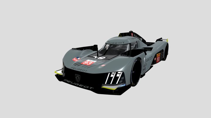 Peugeot 9x8 Hypercar 3D Model