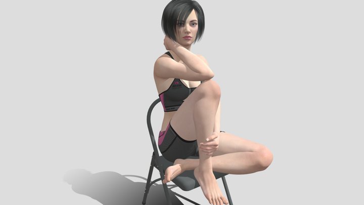 The girl on the chair 3D Model